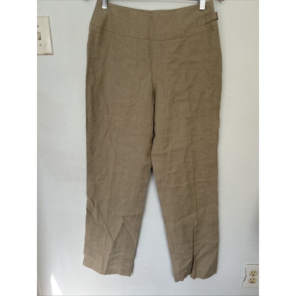 The J. Peterman Company Pants Womens 10 Linen Vintage Minimalist Beige